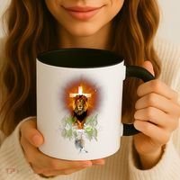 The Lion And The Lamb Water Reflection Jesus Christian Coffee Mug thumb 3