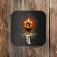 The Lion And The Lamb Water Reflection Jesus Christian Coaster thumb 0