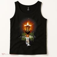 The Lion And The Lamb Water Reflection Jesus Christian Tank Top thumb 2