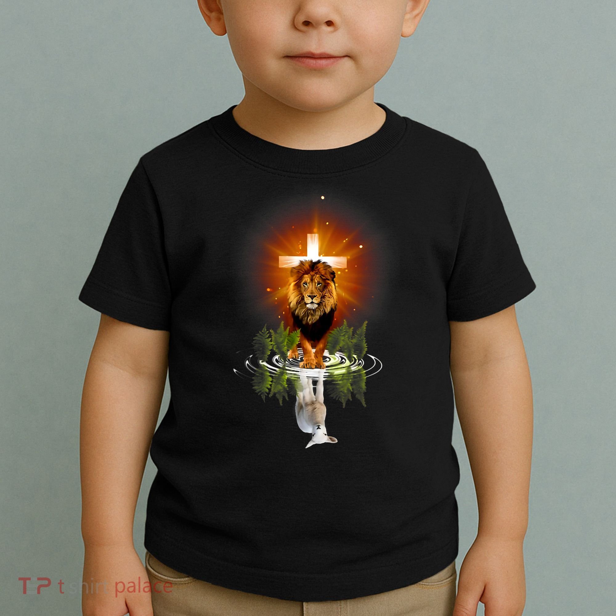 The Lion And The Lamb Water Reflection Jesus Christian Toddler T-Shirt