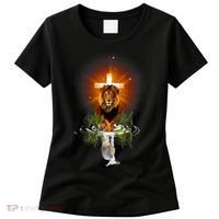 The Lion And The Lamb Water Reflection Jesus Christian Women's T-Shirt thumb 0