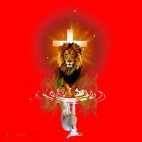 The Lion And The Lamb Water Reflection Jesus Christian Santa Hat thumb 1