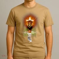 The Lion And The Lamb Water Reflection Jesus Christian T-Shirt thumb 3
