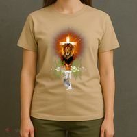 The Lion And The Lamb Water Reflection Jesus Christian T-Shirt thumb 4
