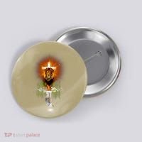 The Lion And The Lamb Water Reflection Jesus Christian Button thumb 0