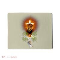 The Lion And The Lamb Water Reflection Jesus Christian Mousepad thumb 0