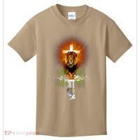 The Lion And The Lamb Water Reflection Jesus Christian Kids T-Shirt thumb 0