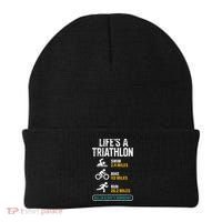 Triathlete Life's A Triathlon Funny Triathletics Beanie thumb 0