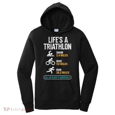Triathlete Life's A Triathlon Funny Triathletics Women's Hoodie