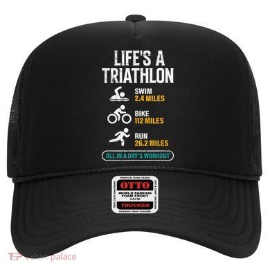 Triathlete Life's A Triathlon Funny Triathletics Hat
