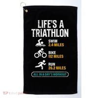 Triathlete Life's A Triathlon Funny Triathletics Golf Towel thumb 0