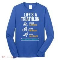 Triathlete Life's A Triathlon Funny Triathletics Long Sleeve Shirt thumb 0