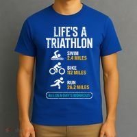 Triathlete Life's A Triathlon Funny Triathletics T-Shirt thumb 3