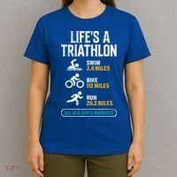 Triathlete Life's A Triathlon Funny Triathletics T-Shirt thumb 4