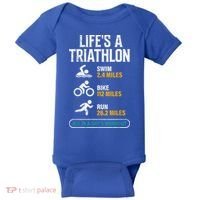 Triathlete Life's A Triathlon Funny Triathletics Baby Bodysuit thumb 0