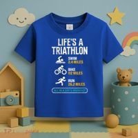 Triathlete Life's A Triathlon Funny Triathletics Toddler T-Shirt thumb 3