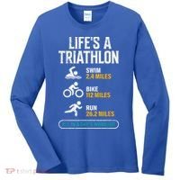 Triathlete Life's A Triathlon Funny Triathletics Women's Long Sleeve Shirt thumb 0