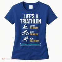 Triathlete Life's A Triathlon Funny Triathletics Women's T-Shirt thumb 0