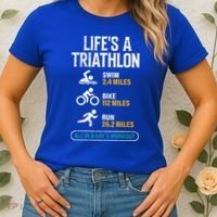 Triathlete Life's A Triathlon Funny Triathletics Women's T-Shirt thumb 2