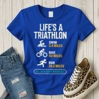 Triathlete Life's A Triathlon Funny Triathletics Women's T-Shirt thumb 3