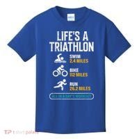 Triathlete Life's A Triathlon Funny Triathletics Kids T-Shirt thumb 0