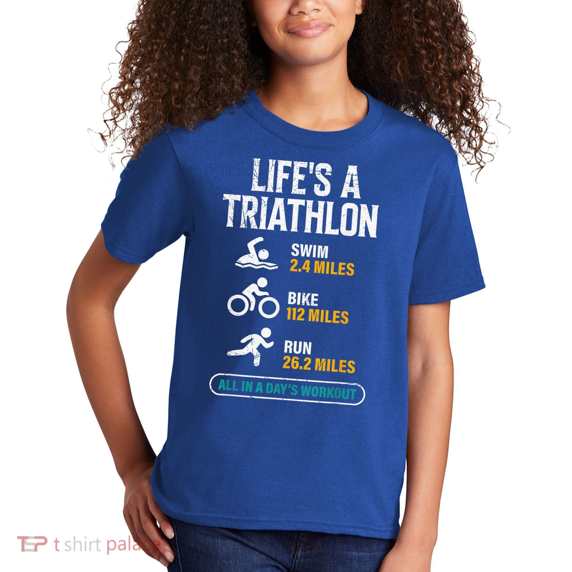 Triathlete Life's A Triathlon Funny Triathletics Kids T-Shirt