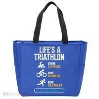 Triathlete Life's A Triathlon Funny Triathletics Tote Bag thumb 0
