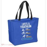 Triathlete Life's A Triathlon Funny Triathletics Tote Bag thumb 2