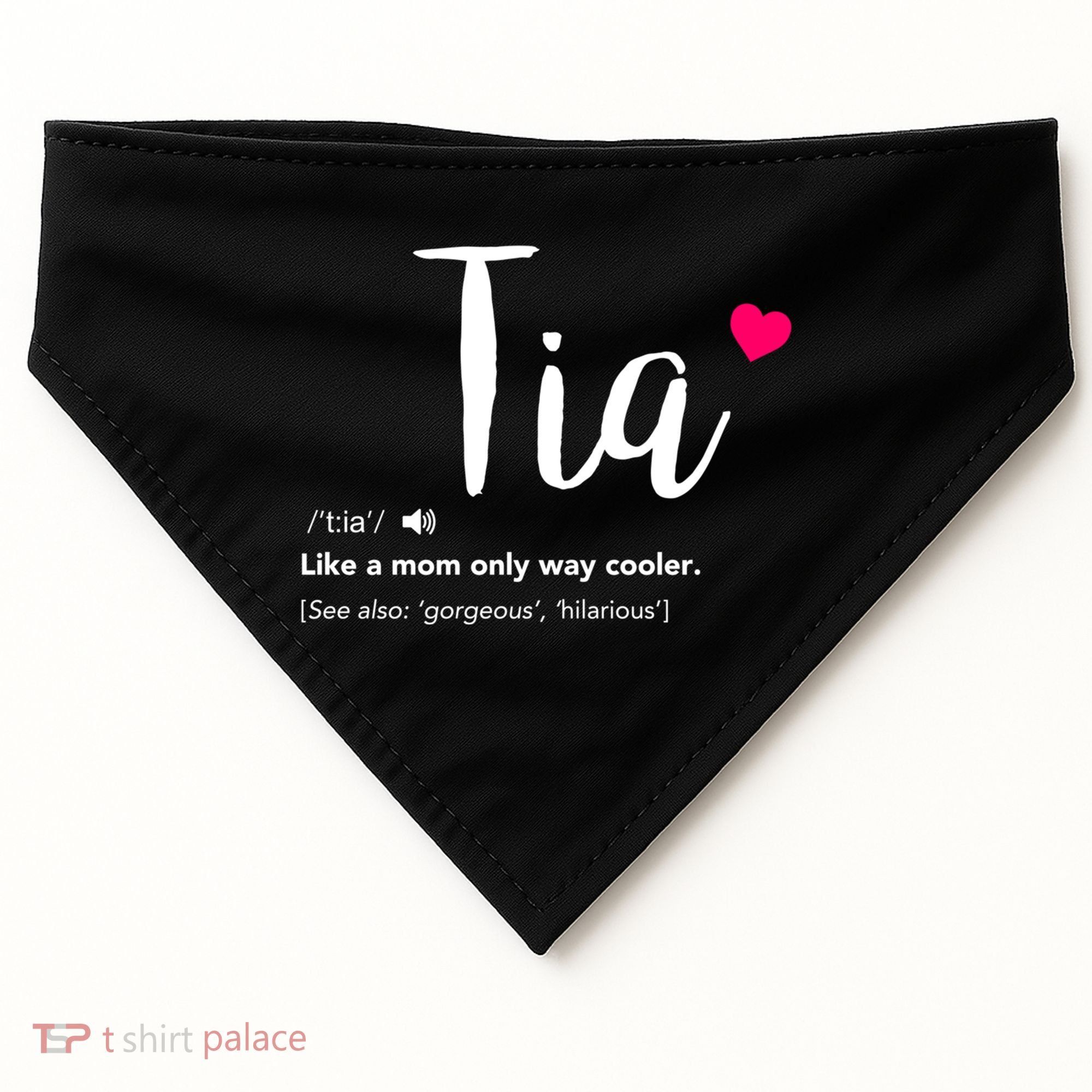 Tia Like A Mom Only Cooler Can Keep Calm New Aunt Gift USA-Made Doggie Bandana