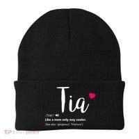 Tia Like A Mom Only Cooler Can Keep Calm New Aunt Gift Beanie thumb 0