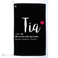 Tia Like A Mom Only Cooler Can Keep Calm New Aunt Gift Golf Towel thumb 0