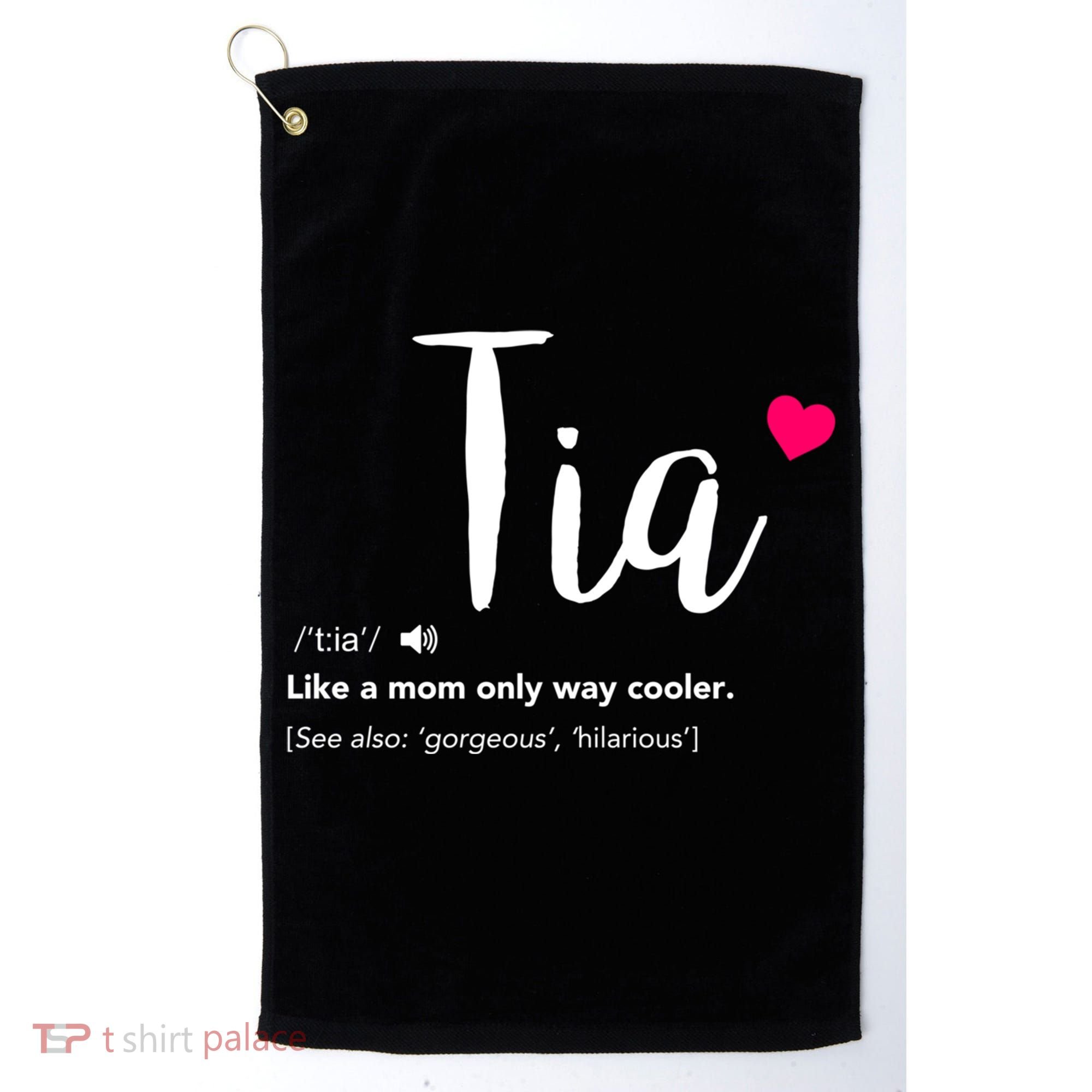 Tia Like A Mom Only Cooler Can Keep Calm New Aunt Gift Golf Towel