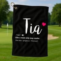 Tia Like A Mom Only Cooler Can Keep Calm New Aunt Gift Golf Towel thumb 1