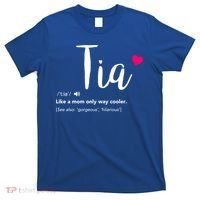 Tia Like A Mom Only Cooler Can Keep Calm New Aunt Gift T-Shirt thumb 0