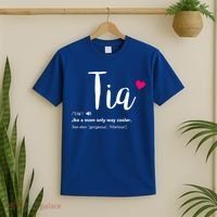 Tia Like A Mom Only Cooler Can Keep Calm New Aunt Gift T-Shirt thumb 2