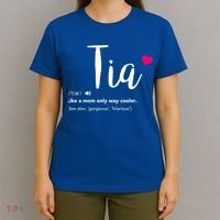 Tia Like A Mom Only Cooler Can Keep Calm New Aunt Gift T-Shirt thumb 4