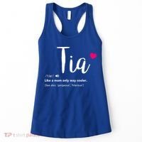 Tia Like A Mom Only Cooler Can Keep Calm New Aunt Gift Women's Tank Top thumb 0