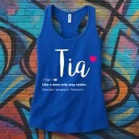 Tia Like A Mom Only Cooler Can Keep Calm New Aunt Gift Women's Tank Top thumb 3