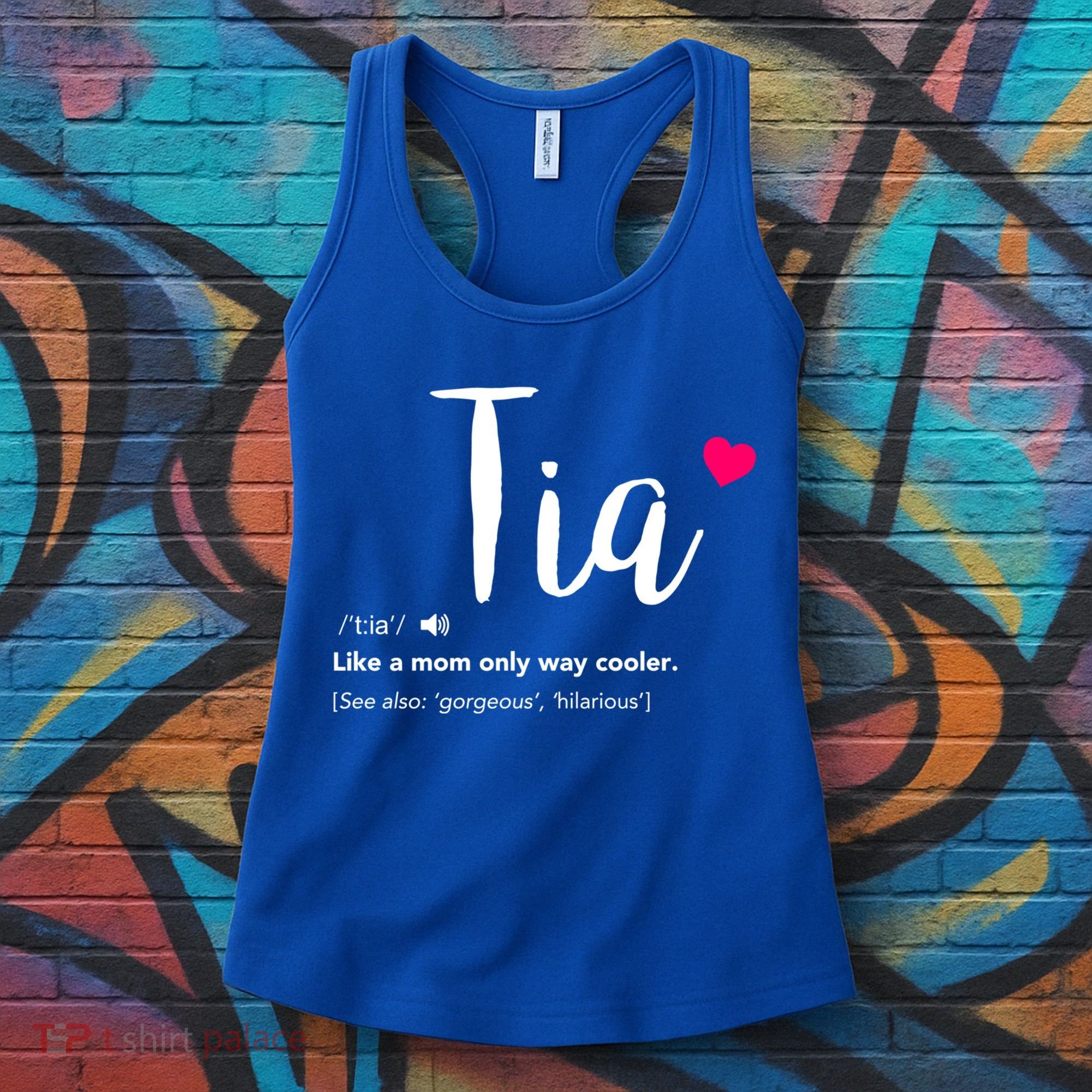 Tia Like A Mom Only Cooler Can Keep Calm New Aunt Gift Women's Tank Top