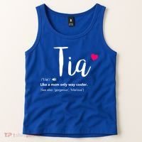 Tia Like A Mom Only Cooler Can Keep Calm New Aunt Gift Tank Top thumb 2