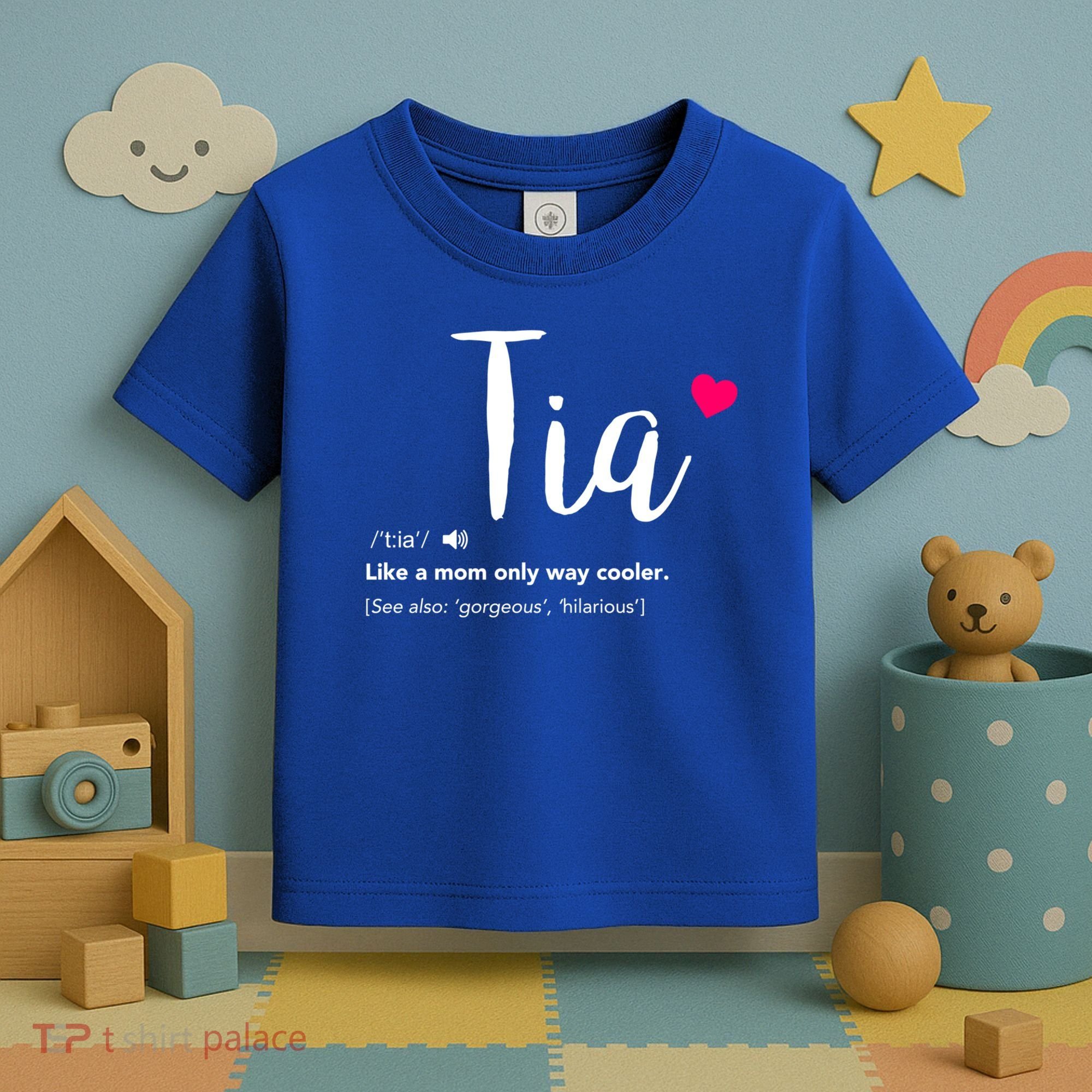 Tia Like A Mom Only Cooler Can Keep Calm New Aunt Gift Toddler T-Shirt