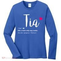 Tia Like A Mom Only Cooler Can Keep Calm New Aunt Gift Women's Long Sleeve Shirt thumb 0