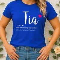 Tia Like A Mom Only Cooler Can Keep Calm New Aunt Gift Women's T-Shirt thumb 2