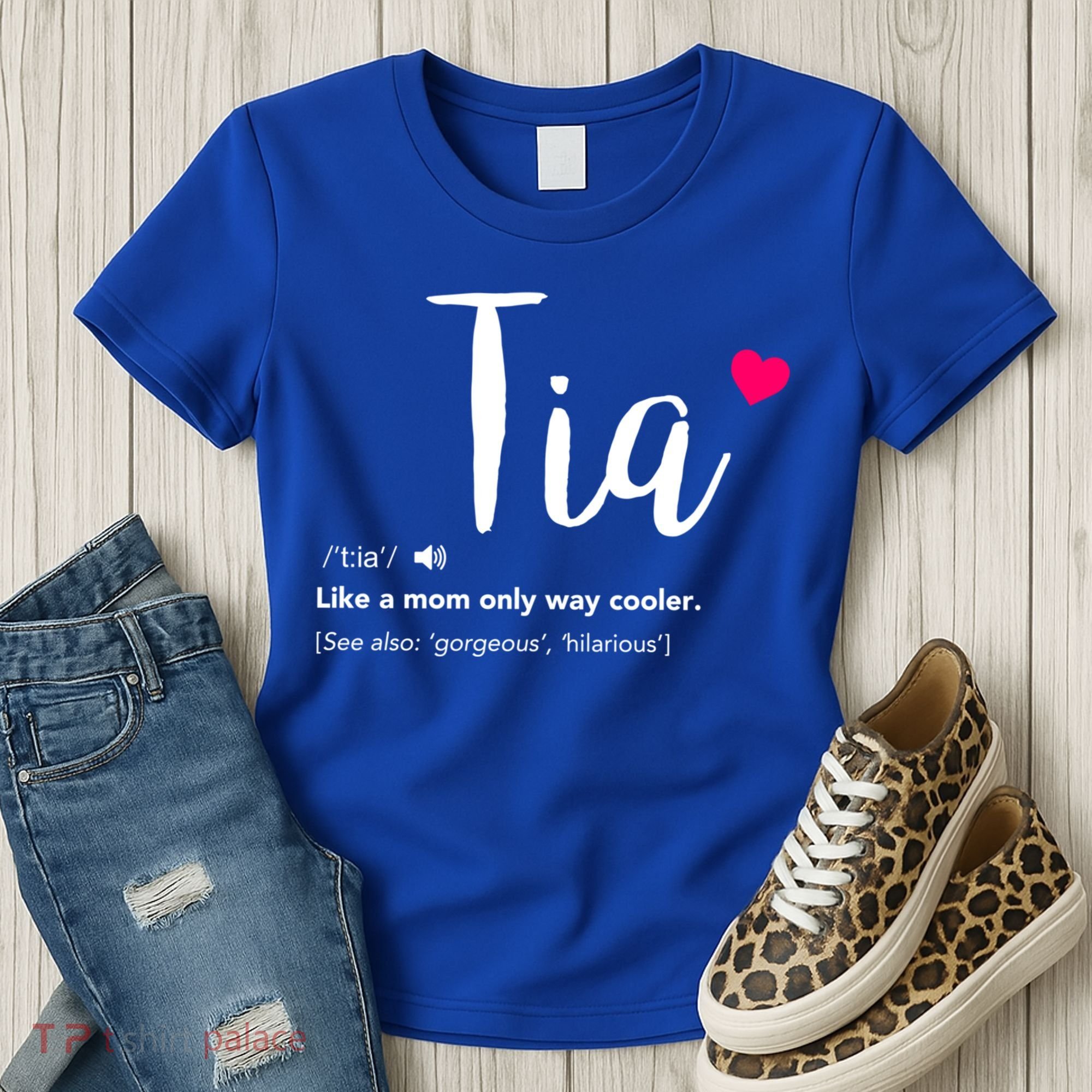 Tia Like A Mom Only Cooler Can Keep Calm New Aunt Gift Women's T-Shirt
