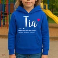 Tia Like A Mom Only Cooler Can Keep Calm New Aunt Gift Kids Hoodie thumb 3