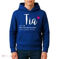 Tia Like A Mom Only Cooler Can Keep Calm New Aunt Gift Kids Hoodie thumb 4
