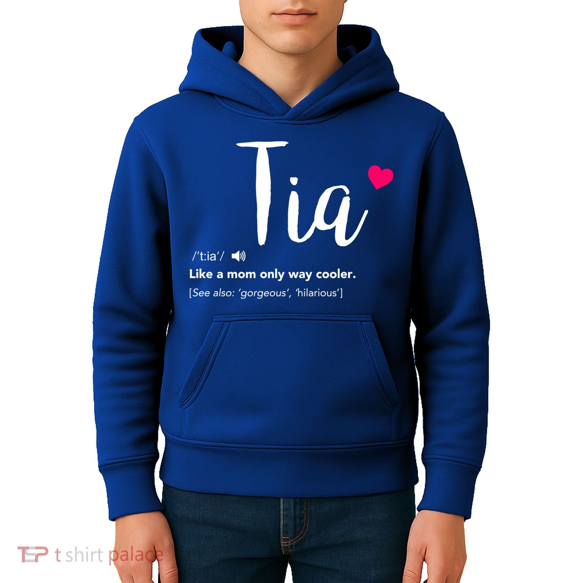 Tia Like A Mom Only Cooler Can Keep Calm New Aunt Gift Kids Hoodie