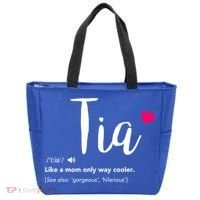 Tia Like A Mom Only Cooler Can Keep Calm New Aunt Gift Tote Bag thumb 0