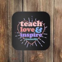 Teach Love And Inspire #Teacher Life Coaster thumb 0