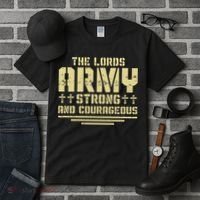 The Lords Army Strong And Courageous Jesus Christ Tall T-Shirt thumb 3